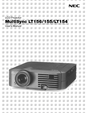 NEC LT154 - MultiSync UXGA DLP Projector User Manual