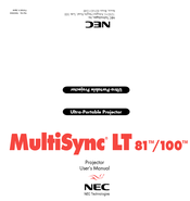 NEC MultiSync LT81 User Manual