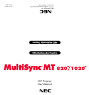 NEC MultiSync MT820 User Manual