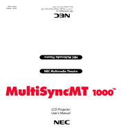 NEC MultiSync MT1000 User Manual