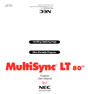 NEC MultiSync LT 80 User Manual