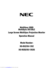 NEC MultiSync XG85 Operation Manual