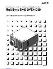 NEC MultiSync SX6000 User Manual
