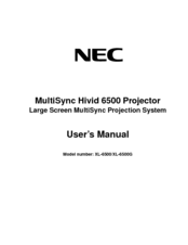 NEC MultiSync 6500 User Manual