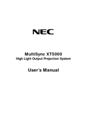 NEC MultiSync XT5000 User Manual