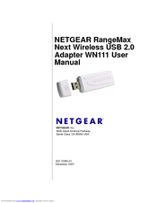 NETGEAR WN111v1 - RangeMax Next Wireless USB 2.0 Adapter User Manual