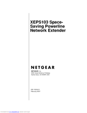NETGEAR XEPSB103 - Space-Saving Powerline Network Extender User Manual
