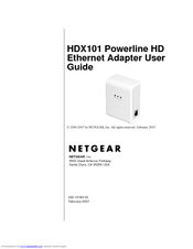 NETGEAR HDX101 - Powerline HD EN Adapter Bridge User Manual