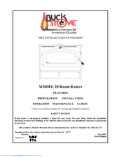 New Buck Corporation Buck Stove 20 Installation And Operation Manual
