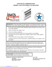 New Buck Corporation 1110 User Manual