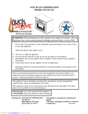 New Buck Corporation Buck Stove FP-327-ZC Instruction Manual