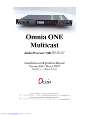 Telos OmniaONE Multicast Installation And Operation Manual