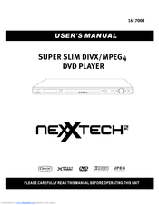 NexxTech super slim divx/mpeg4 dvd player 1617008E User Manual