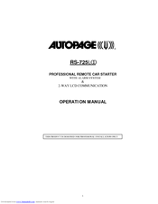 Autopage RS-725LCD Operation Manual