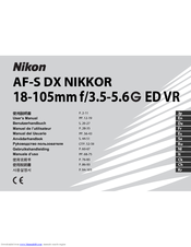 Nikon B001EO6W8K - 18-105mm f/3.5-5.6 AF-S DX VR ED Nikkor Lens User Manual