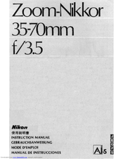 Nikon AI-S Zoom-Nikkor 35-70mm f/3.5 Instruction Manual