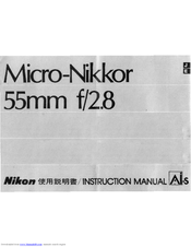 Nikon AI-S Micro-Nikkor 55mm f/2.8 Instruction Manual