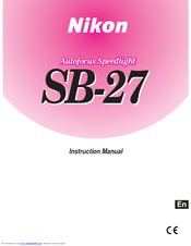 Nikon Autofocus Speedlight Sb 27 Manuals Manualslib