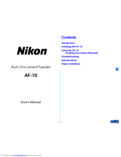 Nikon AF-10 User Manual