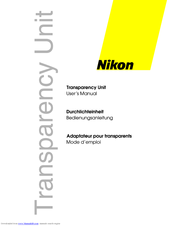 Nikon Transparency Unit User Manual