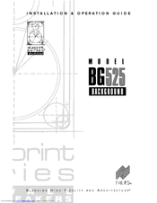 Niles Blueprint BG525 Installation & Operation Manual
