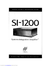 Niles SI-1200 Installation & Operation Manual