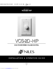 Niles VCS-2D-HP Installation & Operating Manual