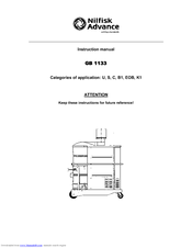 Nilfisk-Advance Advance GB 1133-CM-B1 Instruction Manual