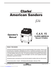 Clarke C.A.V. 15 Operator's Manual