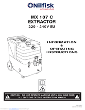 Nilfisk-Advance MX 107 C Operating Instructions Manual