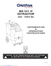 Nilfisk-Advance MX 521 H Operating Instructions Manual