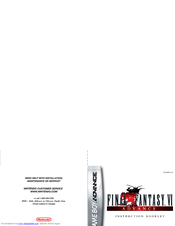 Nintendo Final Fantasy VI Advance AGB-BZ6E-USA Instruction Booklet