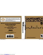 Nintendo Game and Watch Collection 67376A Instruction Booklet