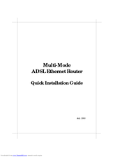 Nlynx ADSL Ethernet Router none Quick Installation Manual