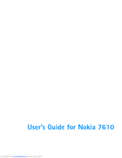Nokia 7610 7610 User Manual