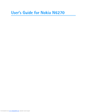 Nokia N6270 User Manual