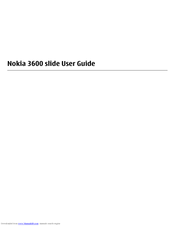 Nokia Cellphone 3600 User Manual