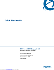 Nortel Business Services Gateway BSG8ew Quick Start Manual