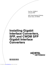 Nortel CWDM SFP Installation Manual