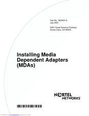 Nortel Media Dependent Adapters 302403-G Installation Manual