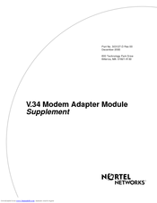 Nortel V.34 Supplement Manual