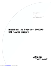 Nortel Passport 8002PS Installation Manual