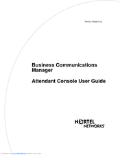Nortel Attendant Console User Manual