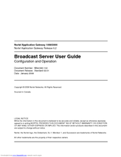 Nortel Broadcast Server User Manual