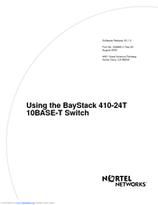 Nortel BayStack 410-24T Using Manual