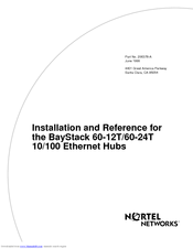 Nortel BayStack 60-24T Installation And Reference Manual
