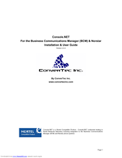 Nortel Business Communications Manager (BCM) & Norstar Installation And User Manual