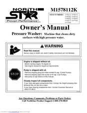 North Star M1578112K Owner's Manual