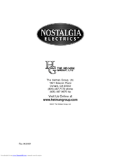 Nostalgia Electrics CHM-915 Instruction Manual