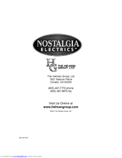 Nostalgia Electrics BCS-997 Instruction Manual